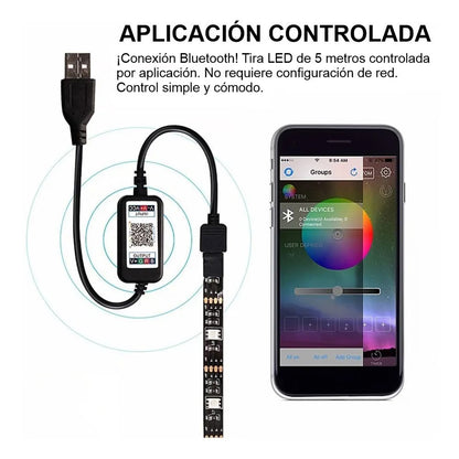 Cinta led multicolor RGB 5 metros App control Shop Dealer